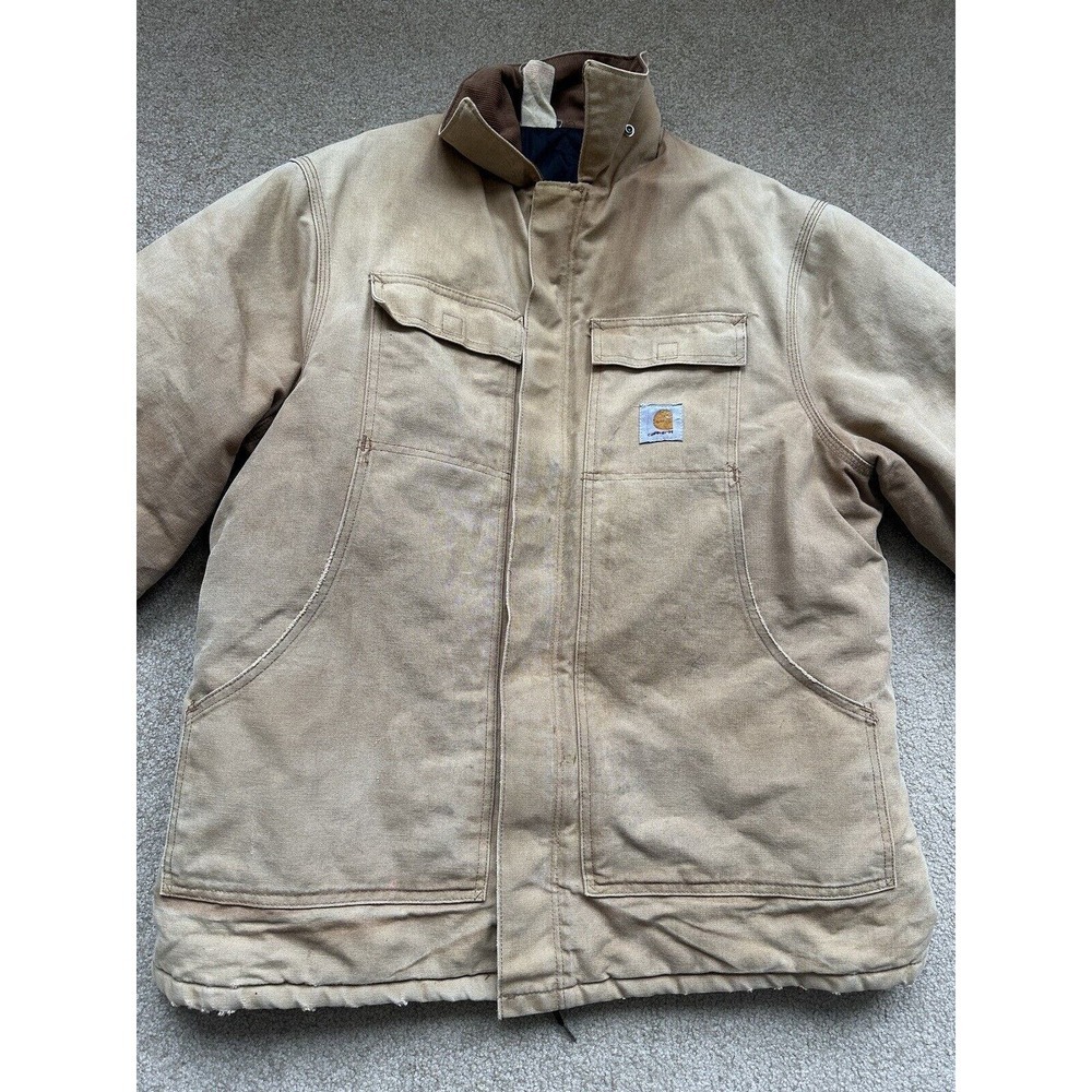 Vtg Carhartt Coat Men's 46 Quilt Lined CQ186 CQ185 Chore Ranch Corduroy Collar - Picture 16 of 16